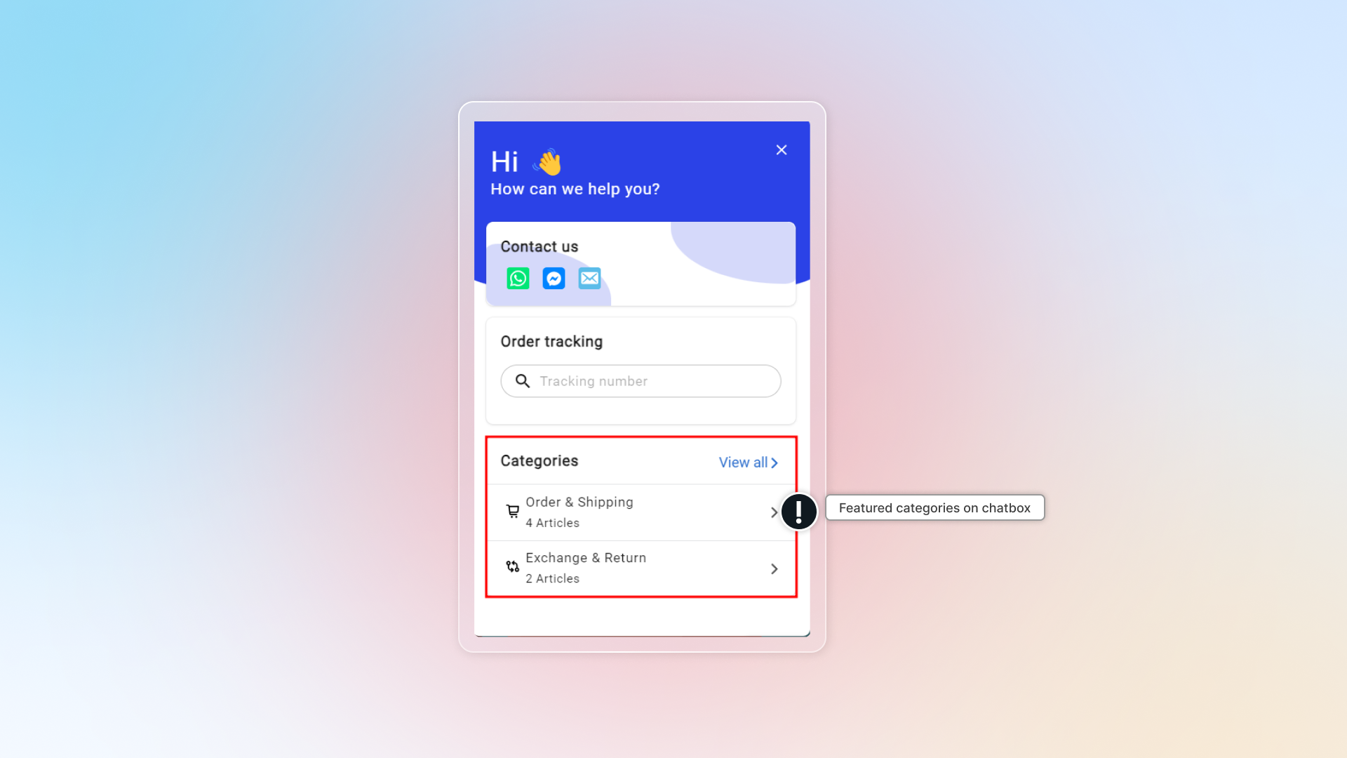 this is how featured categories look on chatbox