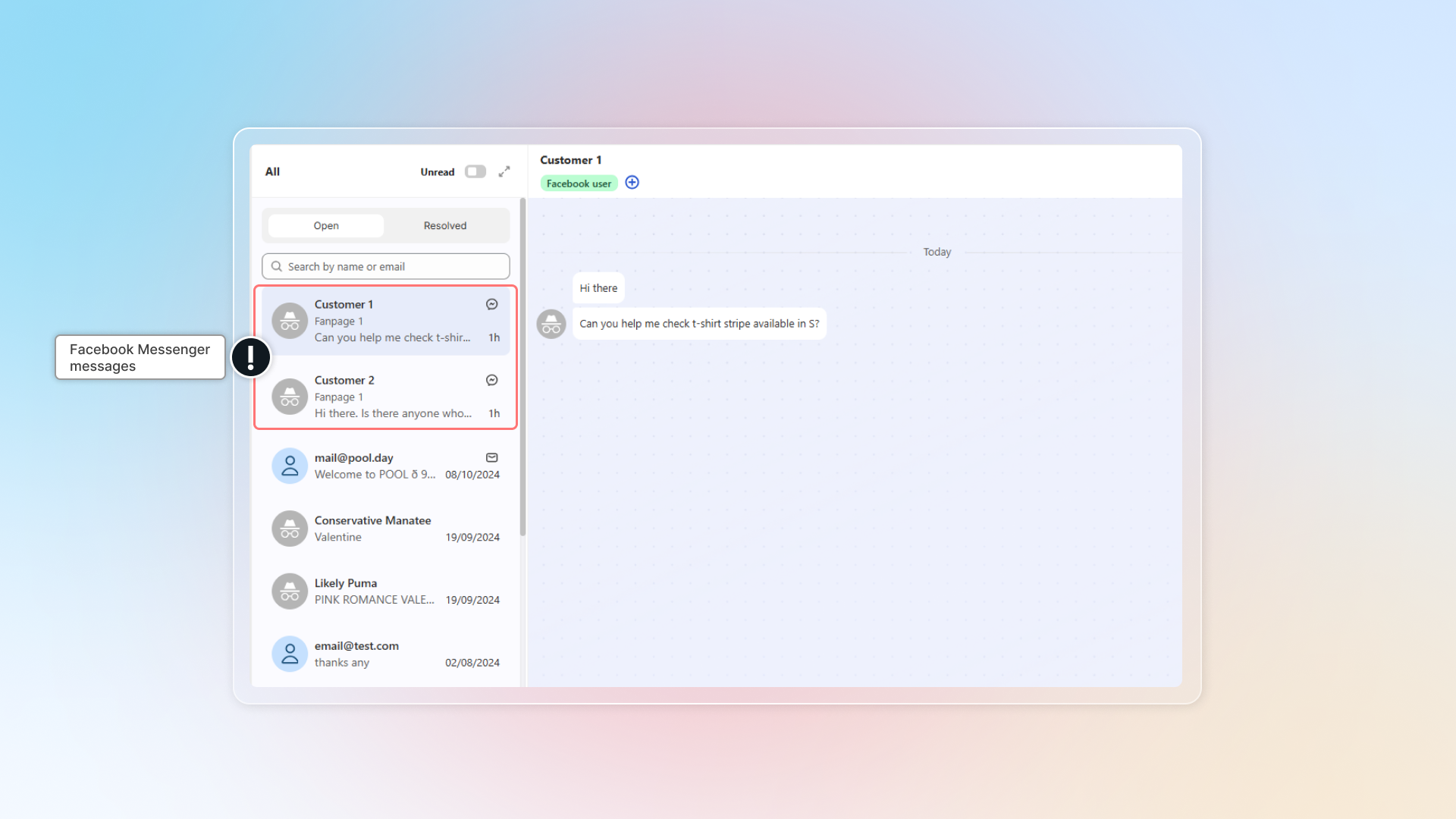 Messages from Facebook