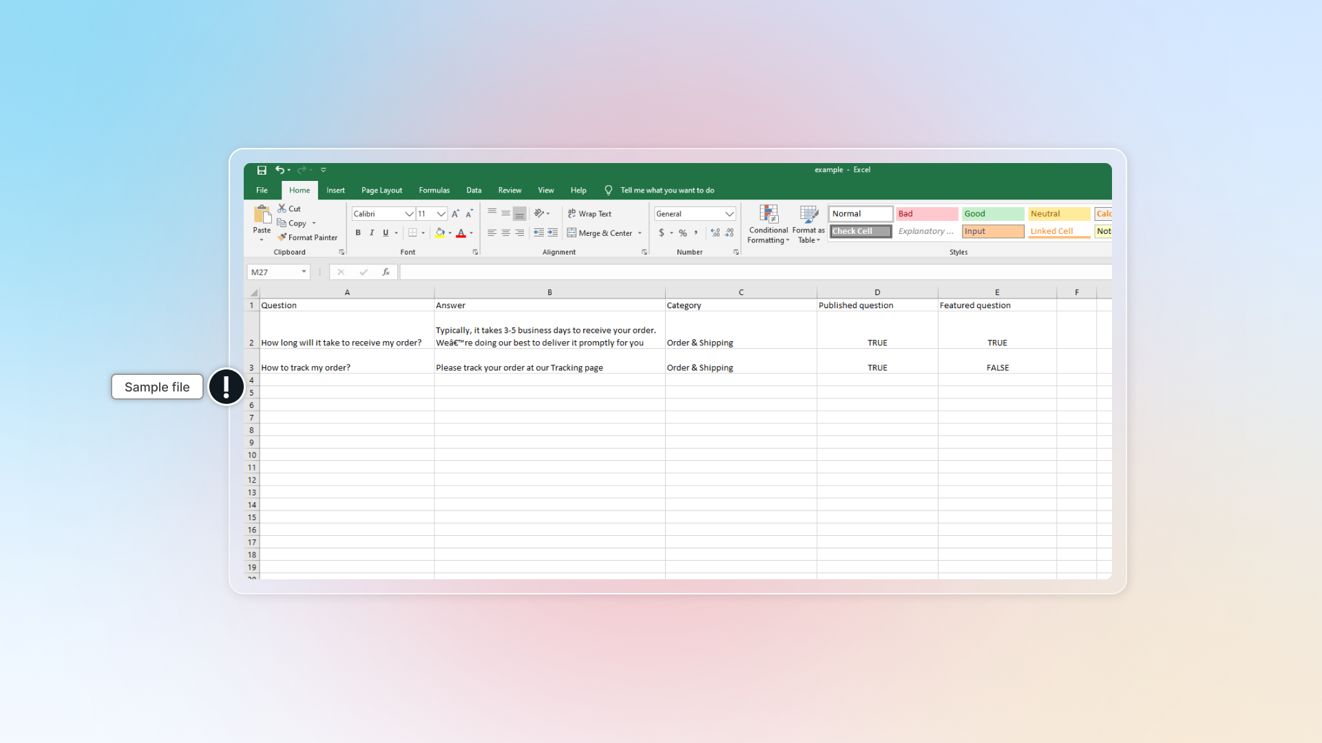 This is samp file to import FAQs